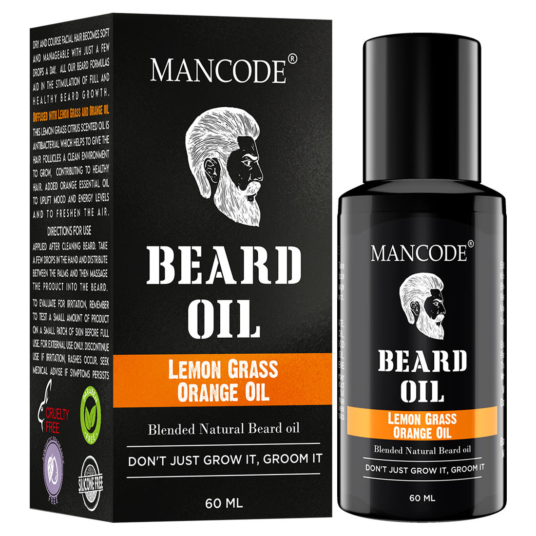 Buy Mancode Beard Oil Lemon Grass & Orange Oil (60 ml) - Purplle