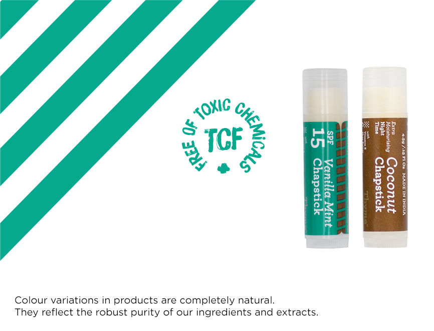 Buy Thyme Organic Lip Chapstick- Vanilla Mint Flavour with SPF 15 & Coconut Flavour - Purplle