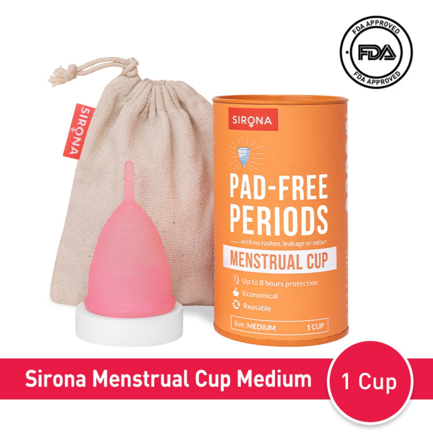 Purple Menstrual Cup Reusable Pad Periods with No Rashes, Leakage or Odour  for Women (Medium) : : Health & Personal Care