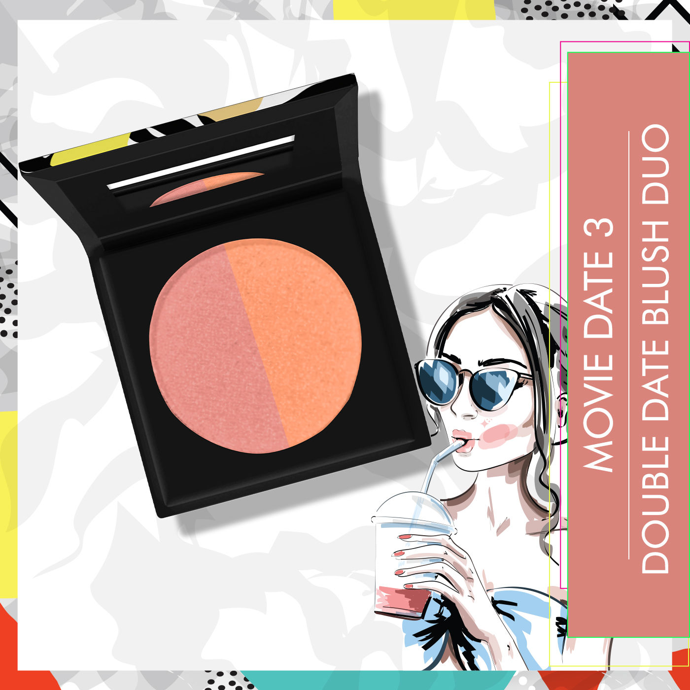 Buy Stay Quirky Double Date Blush Duo| Blendable| Lightweight| SPF protection| Movie Date - 3(6 g) - Purplle