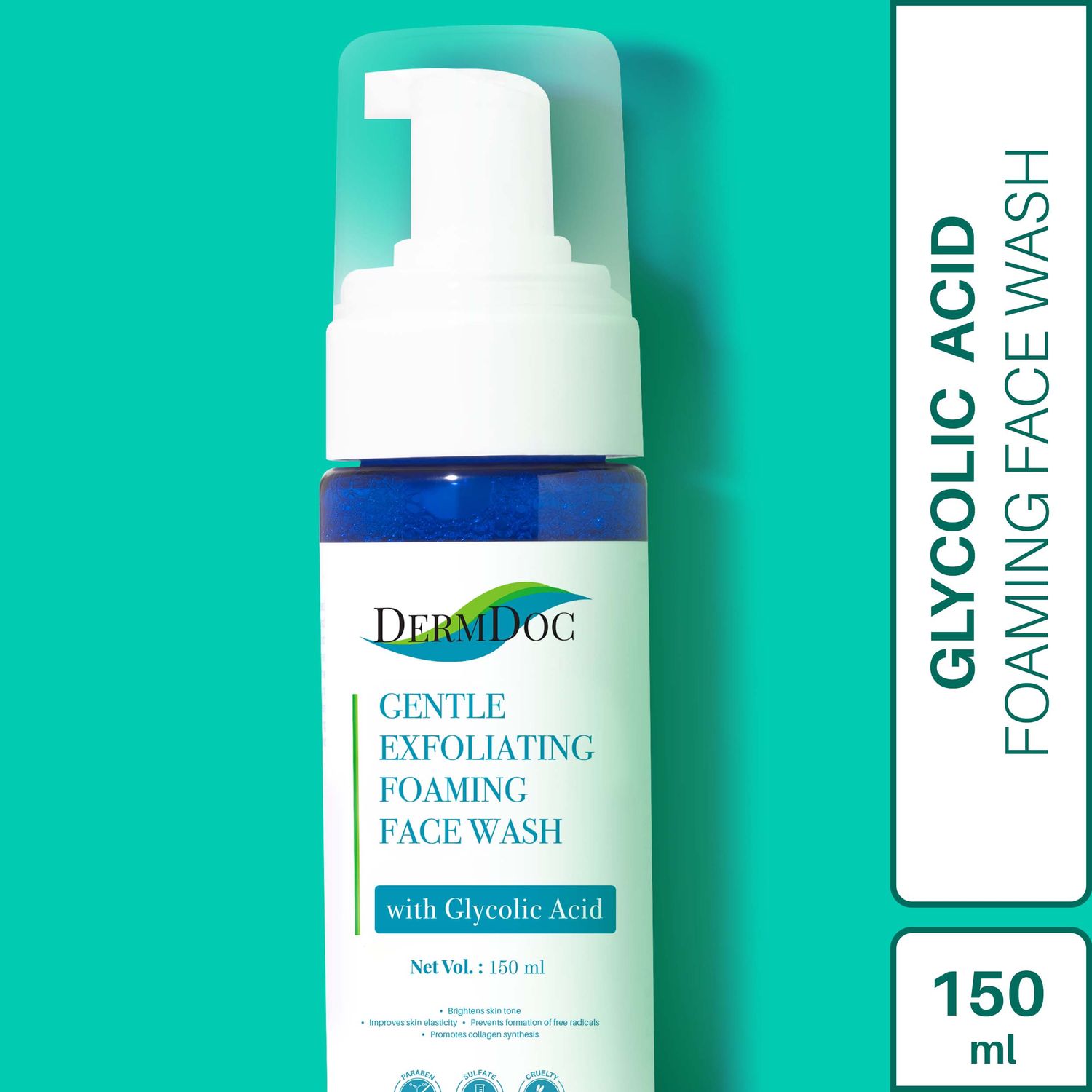 Buy DermDoc Gentle Exfoliating Foaming Face Wash with Glycolic Acid (150ml) - Purplle