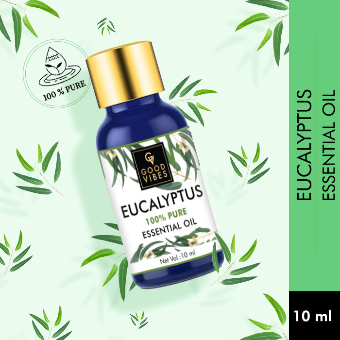 Buy Good Vibes Eucalyptus 100% Pure Essential Oil | Hair Growth, Skin Brightening | 100% Vegetarian, No GMO, No Synthetics, No Animal Testing (10 ml) - Purplle