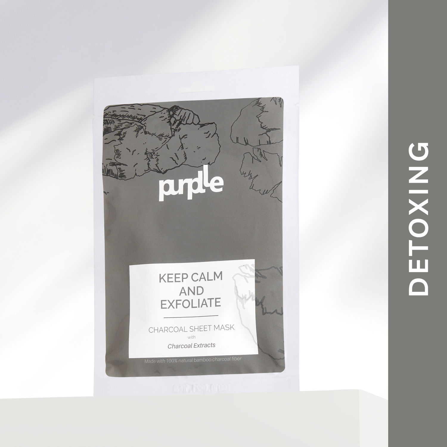 Buy Purplle Exfoliating Charcoal Sheet Mask with Charcoal Extracts | All Skin Types | Brightening | Purifying | Detoxifying | Pore Minimizing (20 ml) - Purplle