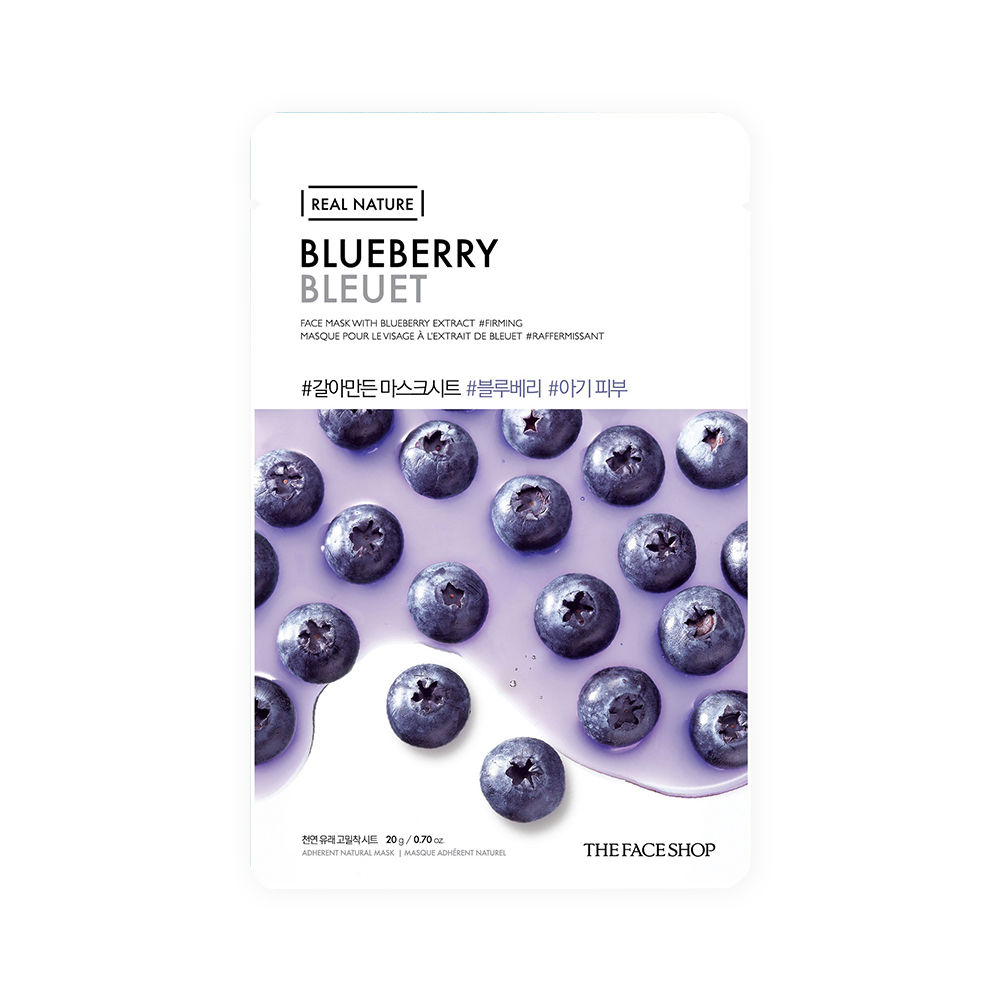 Buy The Face Shop Real Nature Blueberry Face Mask (Sheet Mask 20g) - Purplle