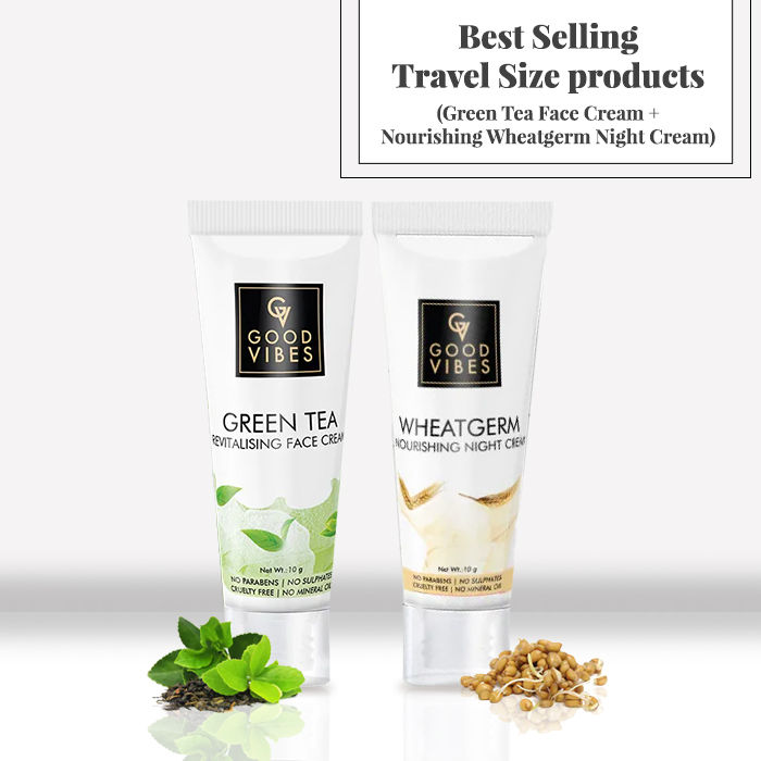 Buy Best Selling Travel Size products (Green Tea Face Cream + Nourishing Wheatgerm Night Cream) - Purplle