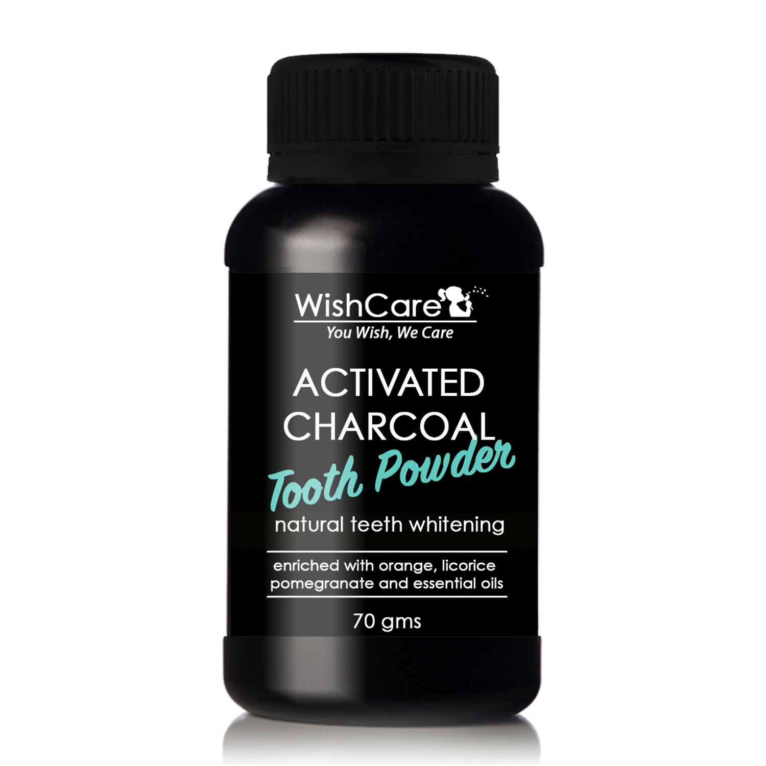 Buy WishCare Activated Charcoal Tooth Powder for Natural Teeth Whitening, Enamel Safe Teeth Whitener, Minty Fresh Feel - 70 Grams - Purplle