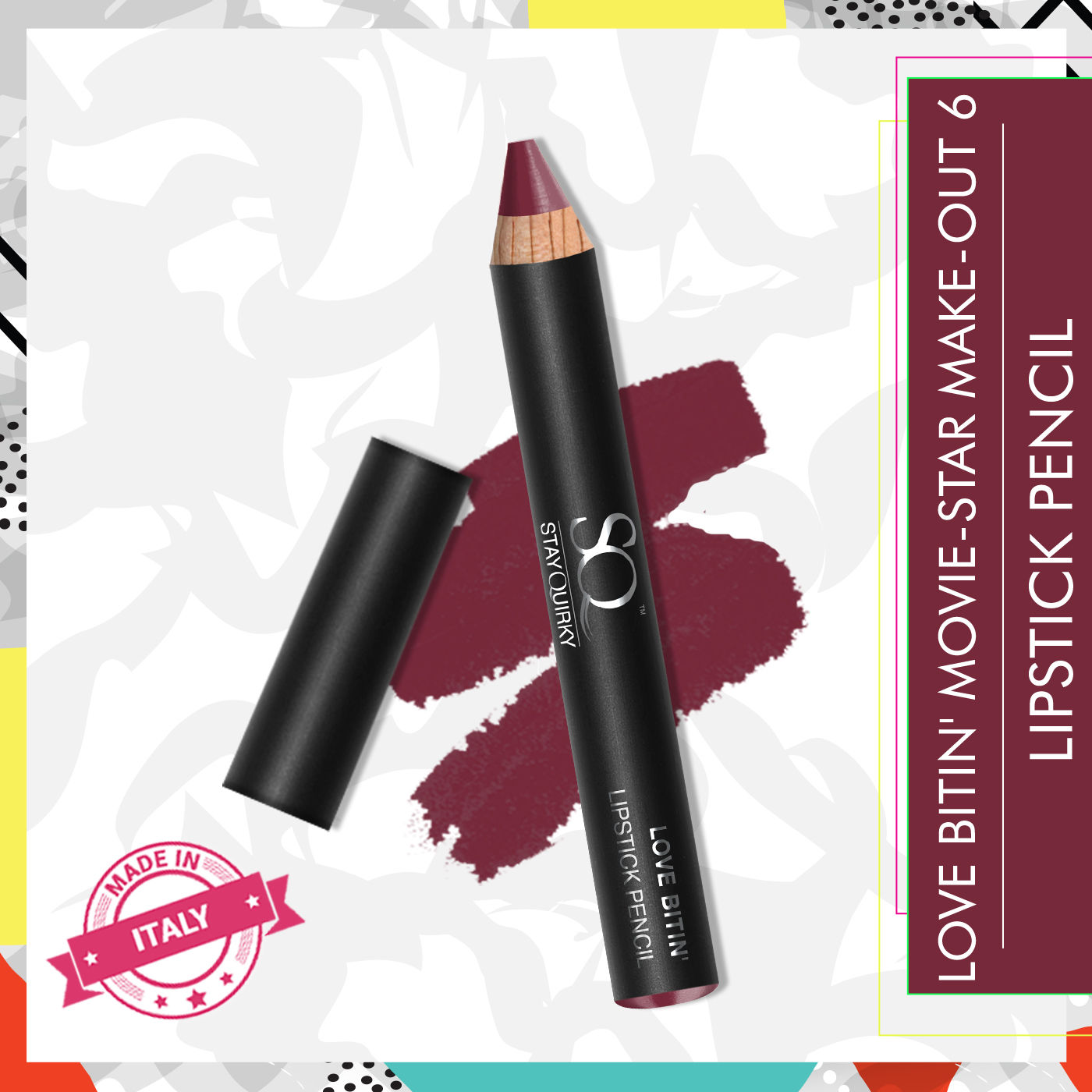 Buy Stay Quirky Mini Lip Crayon | Lipstick Pencil | Lipstick - Love Bitin' Movie-star make-out 6 (2.1g) - Purplle