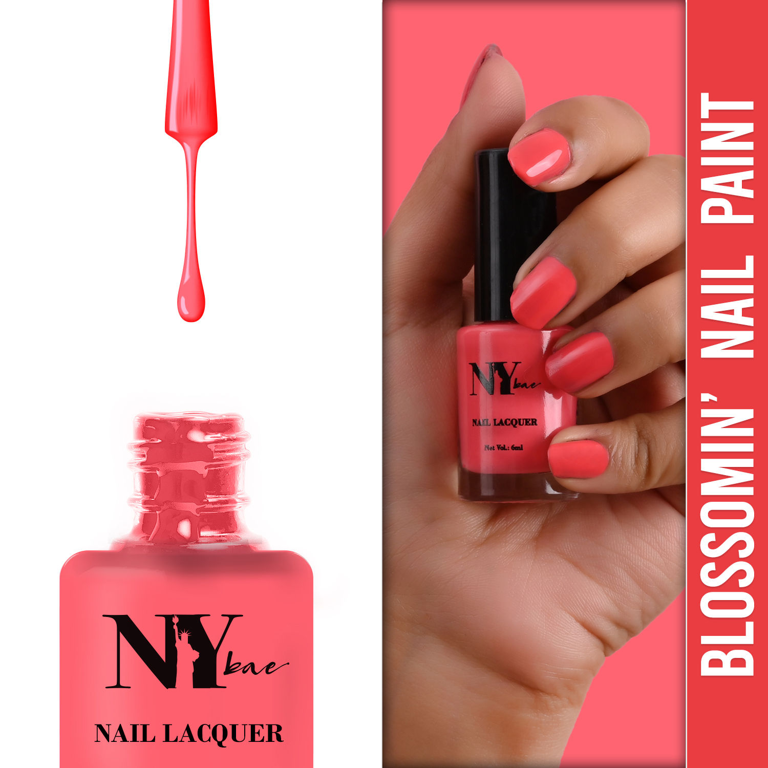 Buy NY Bae Blossomin' Nail Lacquer Pink flip 1 (6 ml) - Purplle
