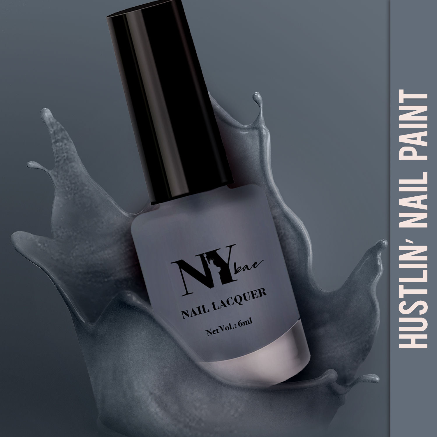 Buy NY Bae Hustlin' Nail Lacquer - High Heels & Desires 4 (6 ml) | Grey | Glossy Finish | Highly Pigmented | Rich Shine | Chip Resistant | Long lasting | Quick Drying | Streak-free Application | Cruelty Free - Purplle