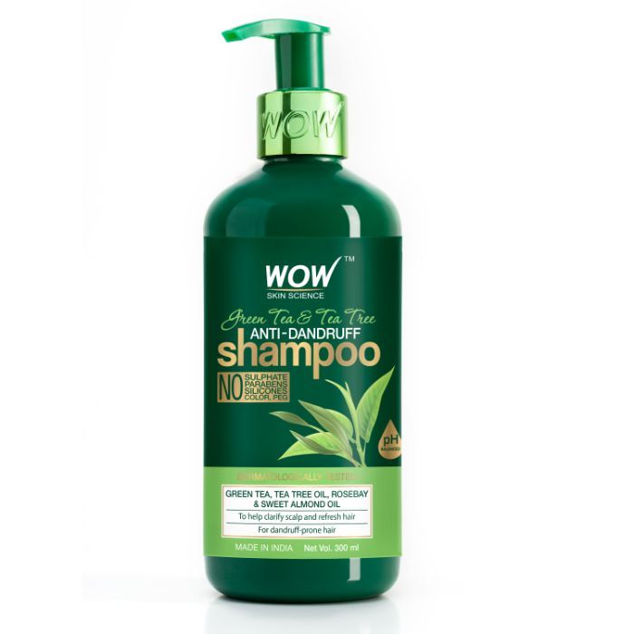 Buy WOW Skin Science Green Tea & Tea Tree Anti-Dandruff Shampoo (300 ml) - Purplle