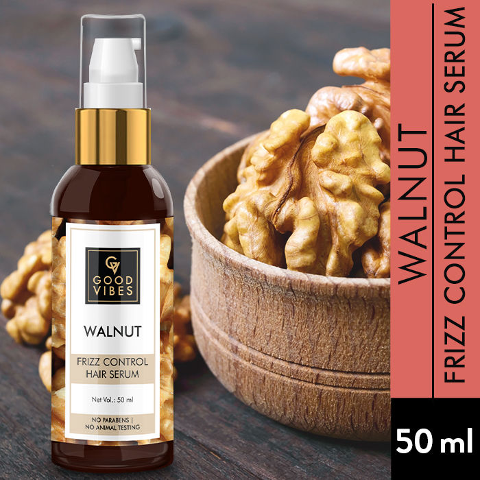 Buy Good Vibes Walnut Frizz Control Hair Serum (50 ml) - Purplle