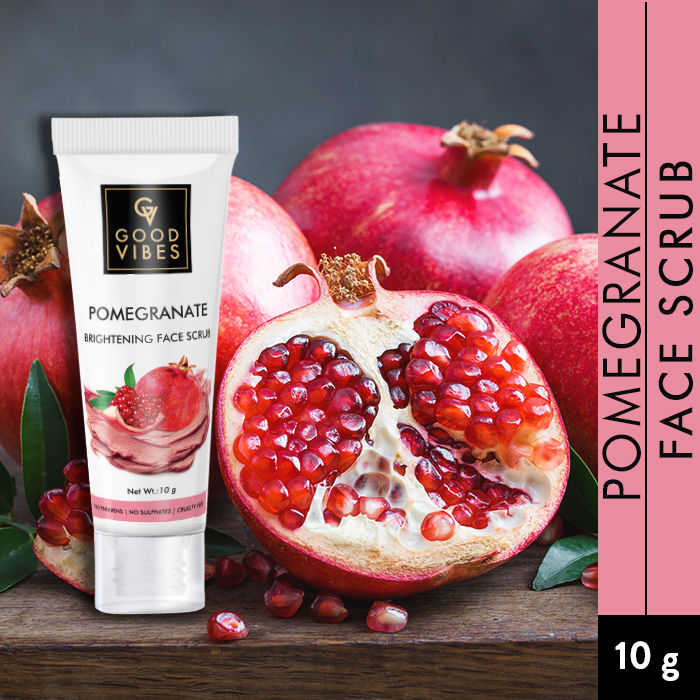 Buy Good Vibes Pomegranate Brightening Scrub - Travel Size (10 g) - Purplle