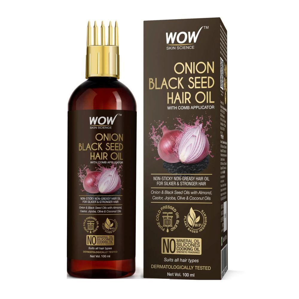 Buy WOW Skin Science Onion Black Seed Hair Oil - WITH COMB APPLICATOR (100 ml) - Purplle