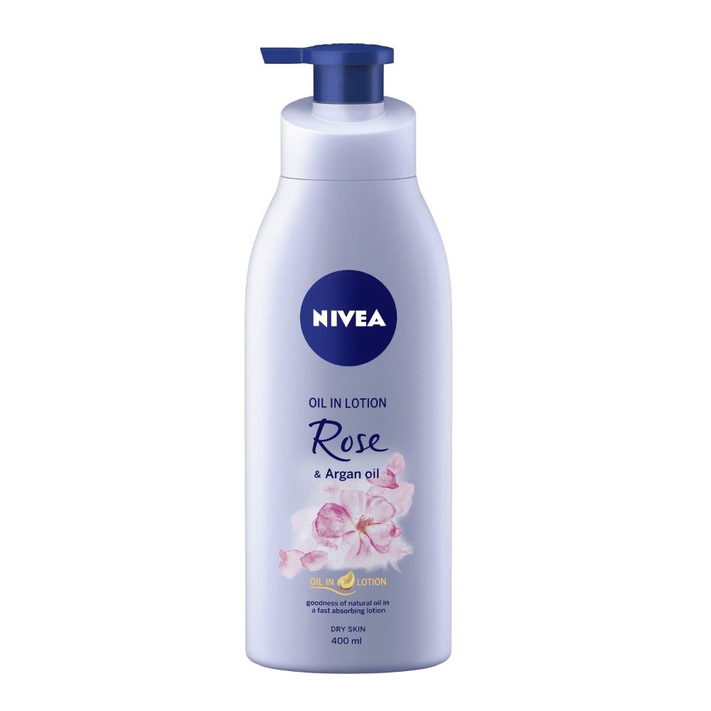 Buy NIVEA Body Lotion Oil in Lotion Rose & Argan Oil For Dry Skin 400ml - Purplle