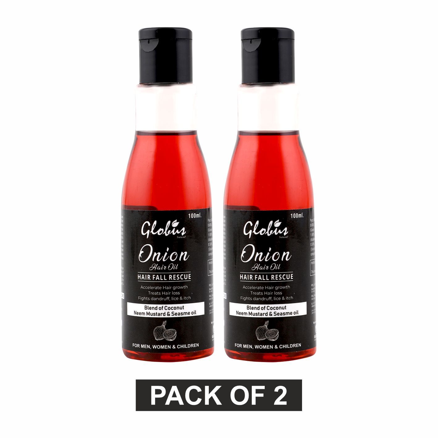 Buy Globus Naturals Onion Hair Oil (100 ml) Pack Of 2 - Purplle