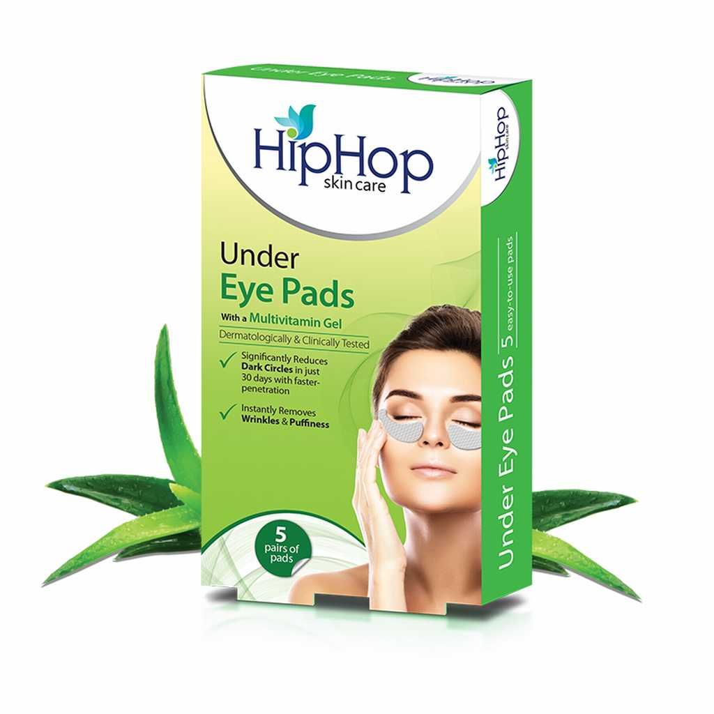 Buy HipHop Skincare Under Eye Pads with Aloe Vera & Multi-Vitamin Gel to Reduce Dark Circles, Wrinkles and Puffiness, 5 Pairs of Eye Pads - Purplle