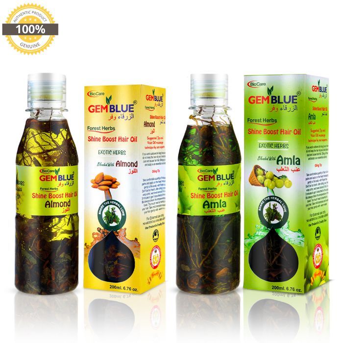 Buy Gemblue Biocare Almond Hair Oil (200 ml)+Gemblue Biocare Amla Hair Oil (200 ml) - Purplle
