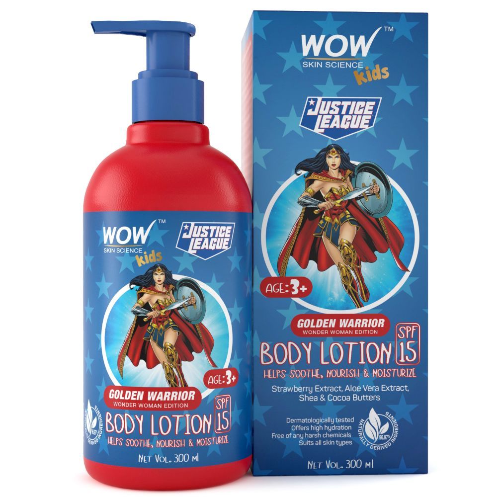 Buy WOW Skin Science Kids Body Lotion - SPF 15 - Golden Warrior Wonder Woman Edition (300 ml) - Purplle