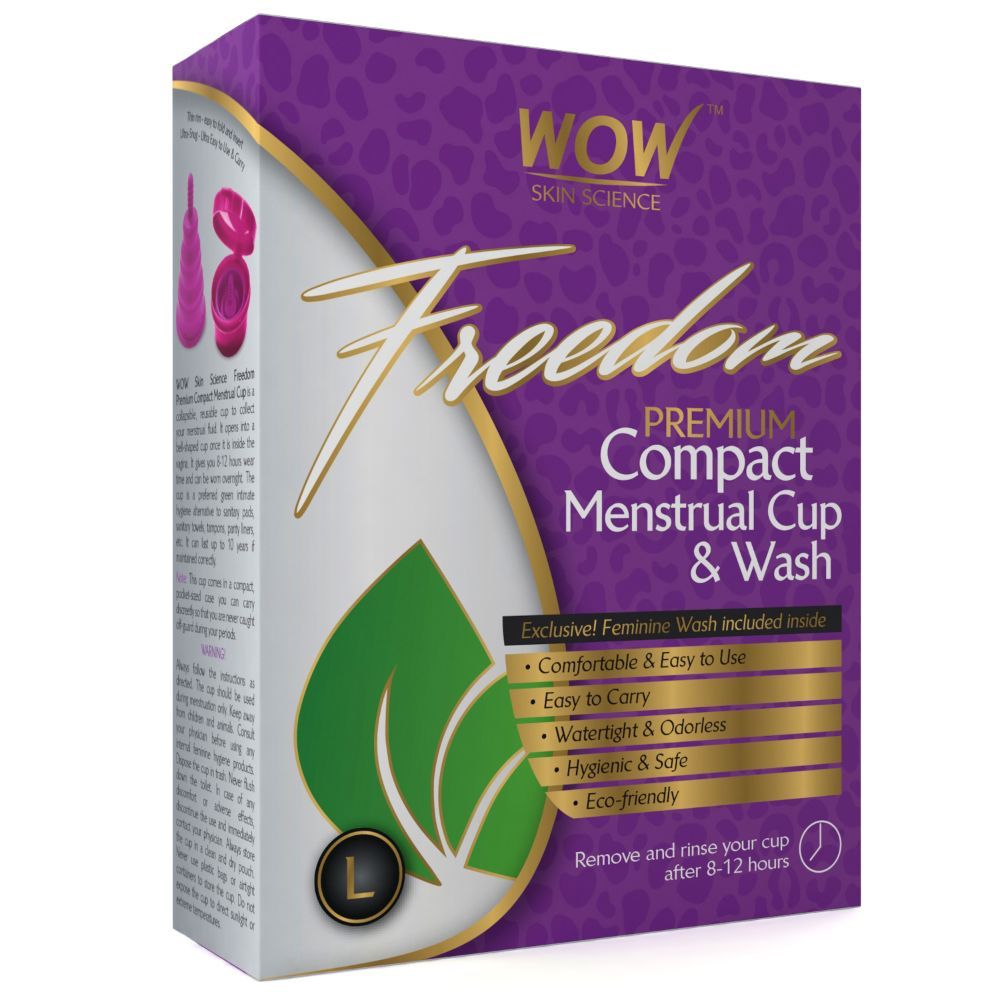 Buy WOW Freedom Reusable Menstrual Cup and Wash Post Childbirth - Large (Above 30 Years) (60 ml) - Purplle