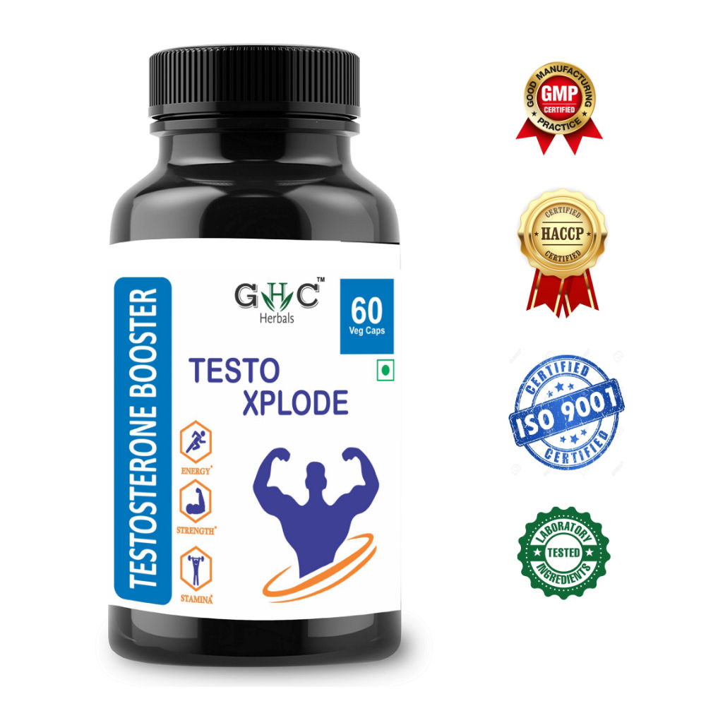 Buy GHC Herbals Testo Xplode Natural Testosterone Booster Supplement | 60 Veg Capsules - Purplle