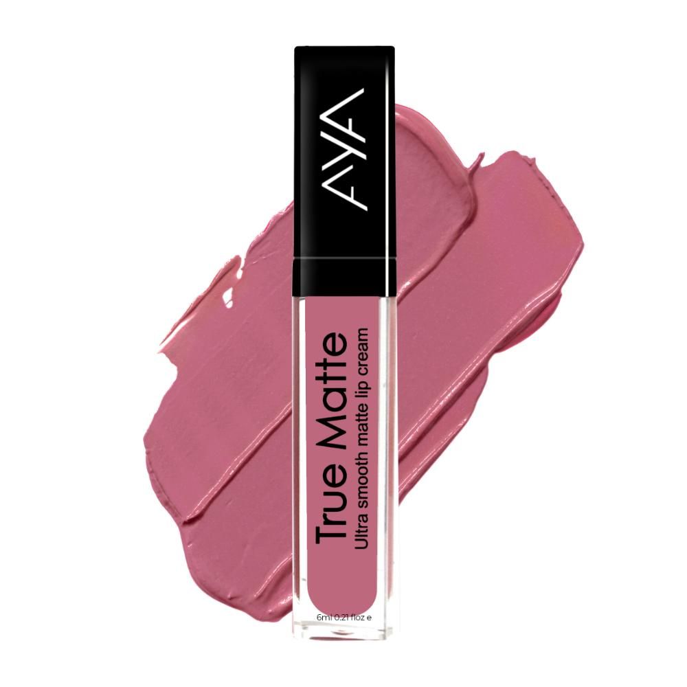 Buy AYA True Matte Liquid Lipstick, Ultra Smooth Matte Lip Cream, 01 Pink, 6ml - Purplle