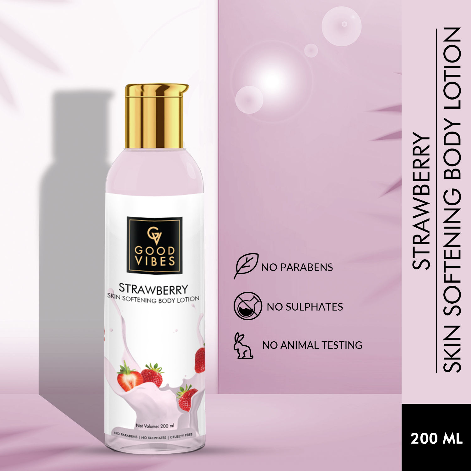Buy Good Vibes Skin Softening Body Lotion - Strawberry (200 ml) - Purplle
