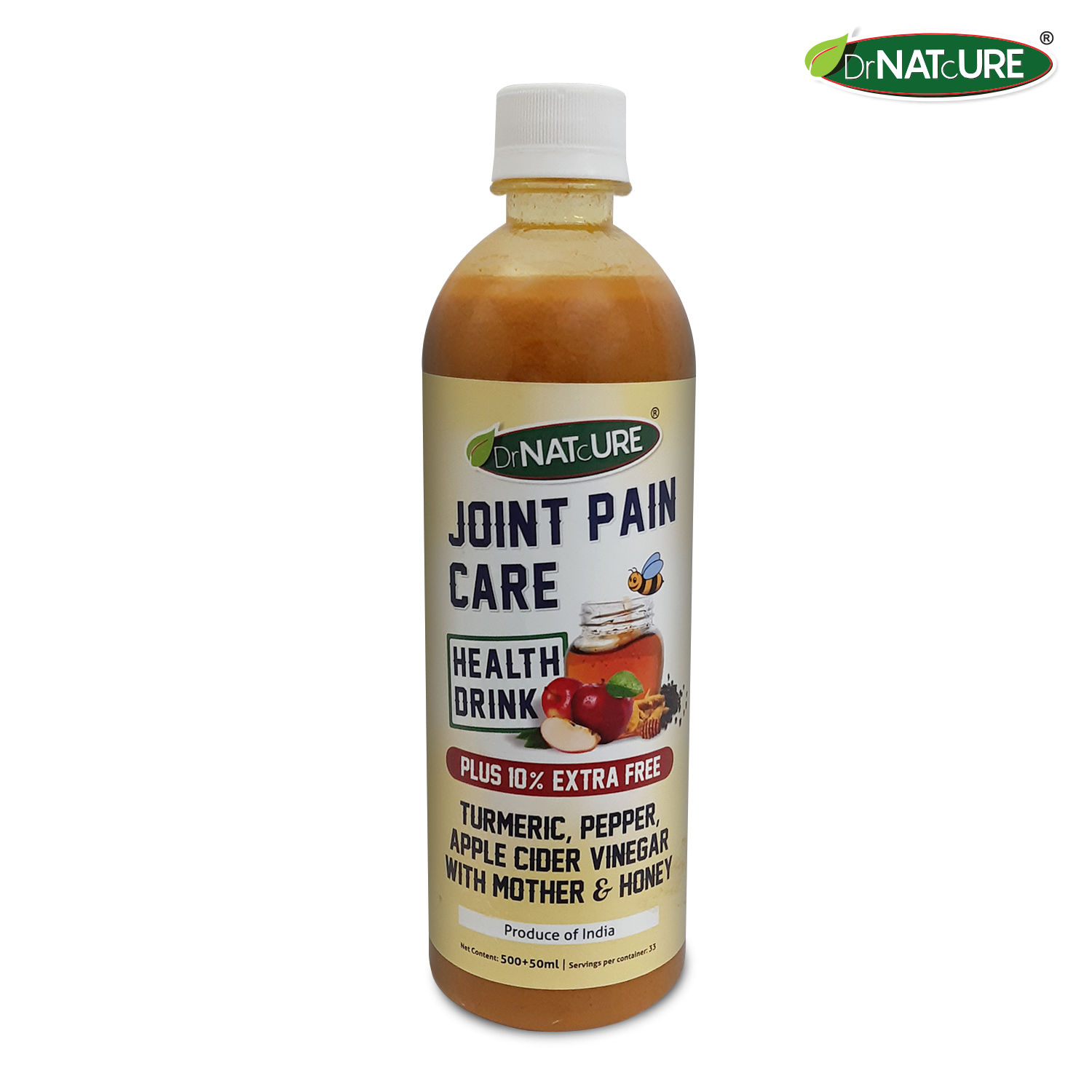 Buy DrNATcURE for Joint Pain Care - Apple Cider Vinegar Blended with Turmeric, Pepper and Honey (500ml) - Purplle