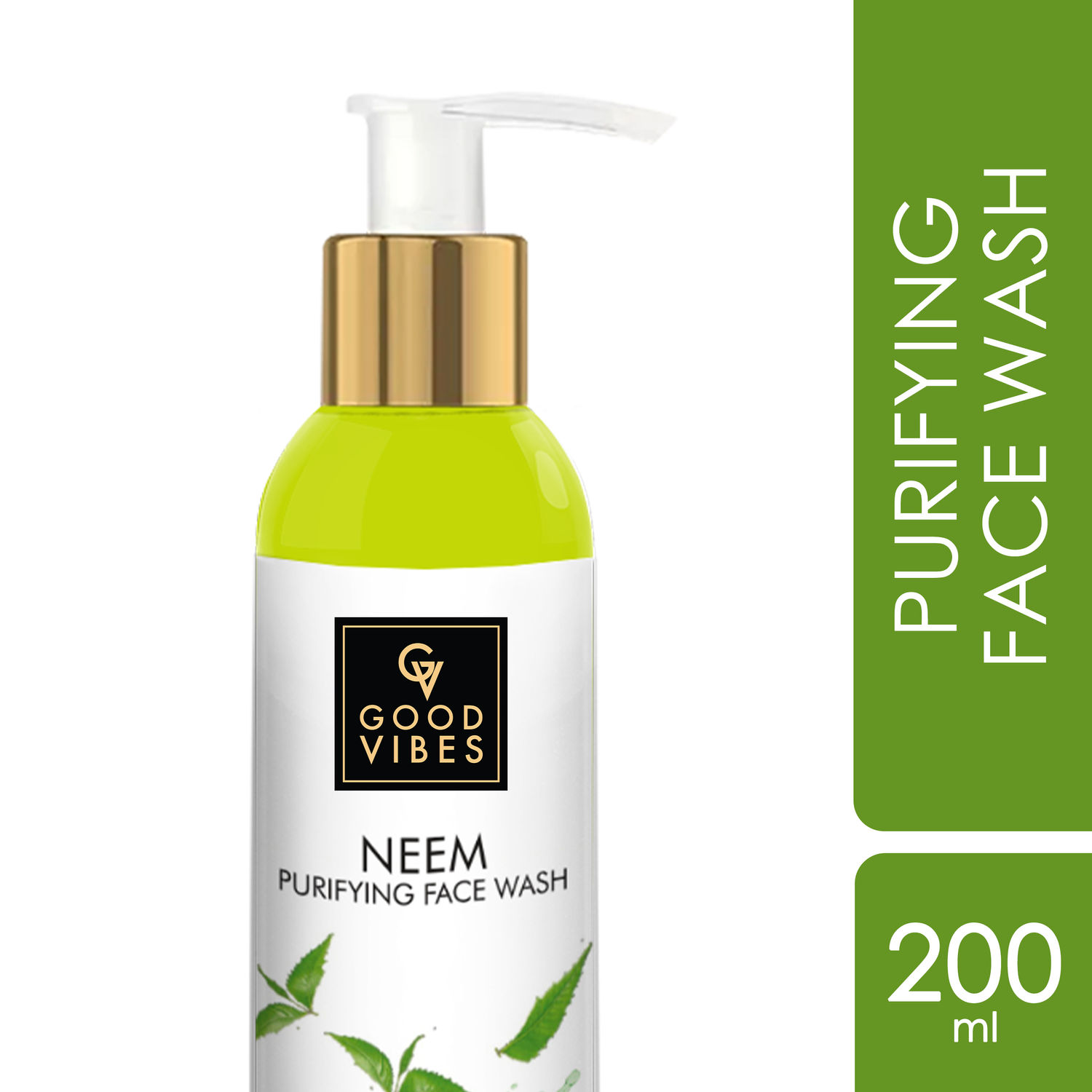 Buy Good Vibes Neem Purifying Face Wash | Anti-Acne, Moisturizing, Brightening | No Parabens, No Mineral Oil, No Animal Testing (200 ml) - Purplle
