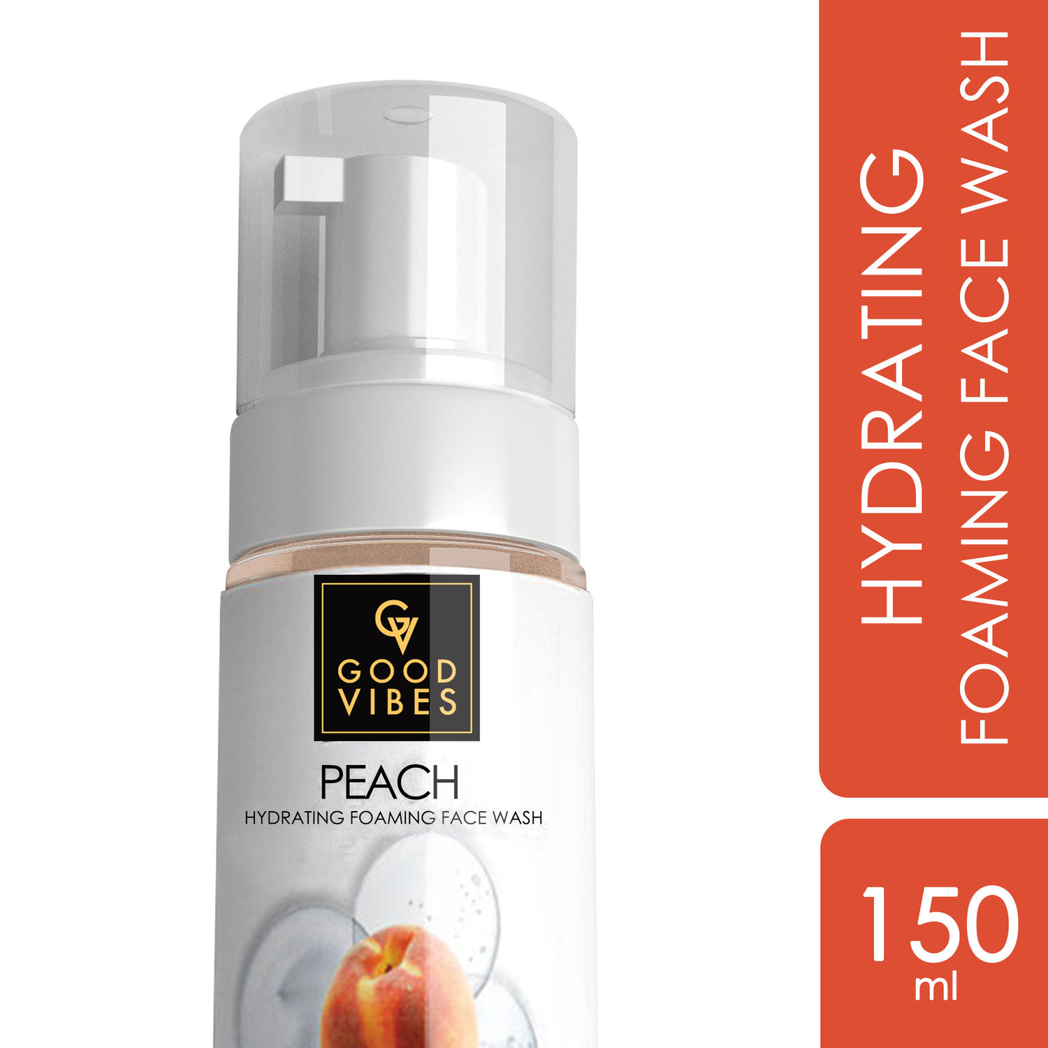Buy Good Vibes Hydrating Foaming Face Wash - Peach (150ml) - Purplle