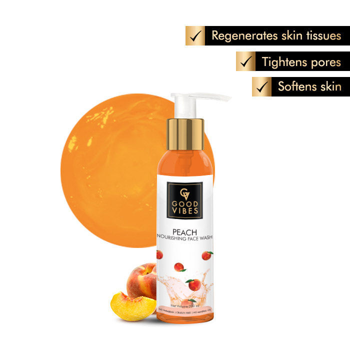 Buy Good Vibes Nourishing Face Wash - Peach (200 ml) - Purplle