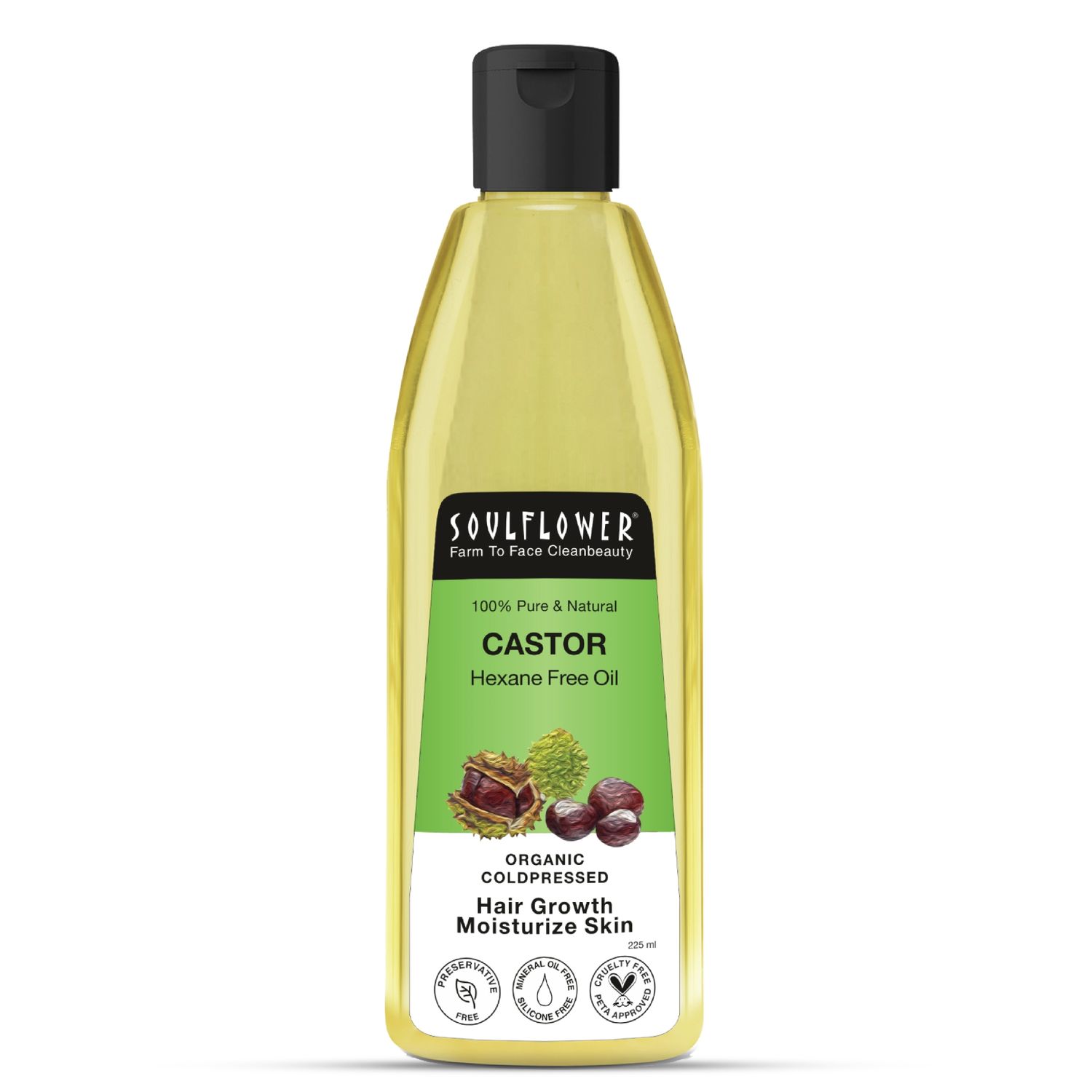 Buy Soulflower Coldpressed Castor Carrier Oil for holistic Purpose, 100% Pure and Natural, 225ml - Purplle