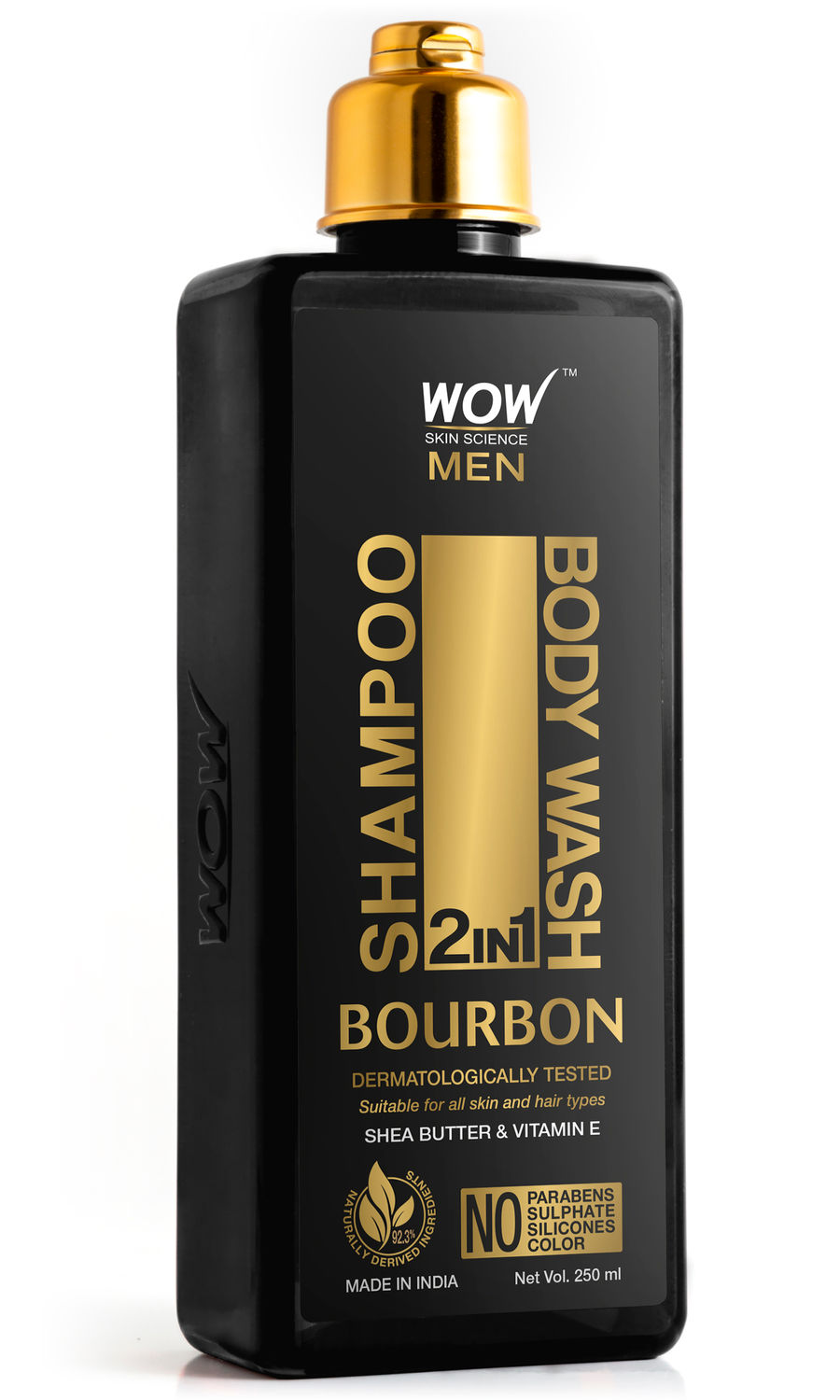 Buy WOW Skin Science Bourbon 2-In-1 Shampoo + Body Wash For Men (250 ml) - Purplle