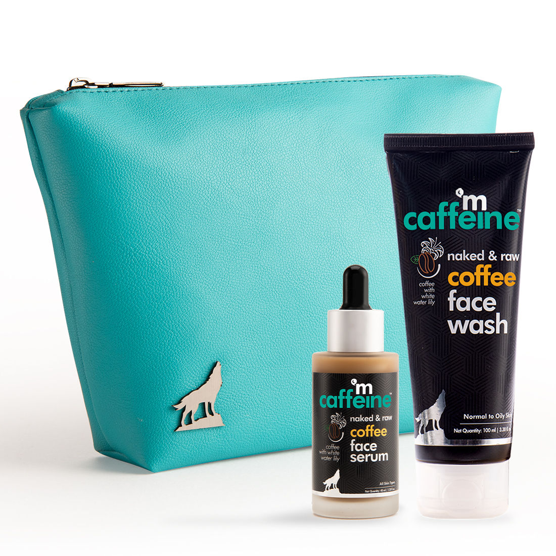 Buy mCaffeine Must-Have Coffee Face Duo | Free All Purpose Teal Pouch | Deep Cleanser, Reduces Puffiness | Face Wash, Face Serum 140 ml - Purplle