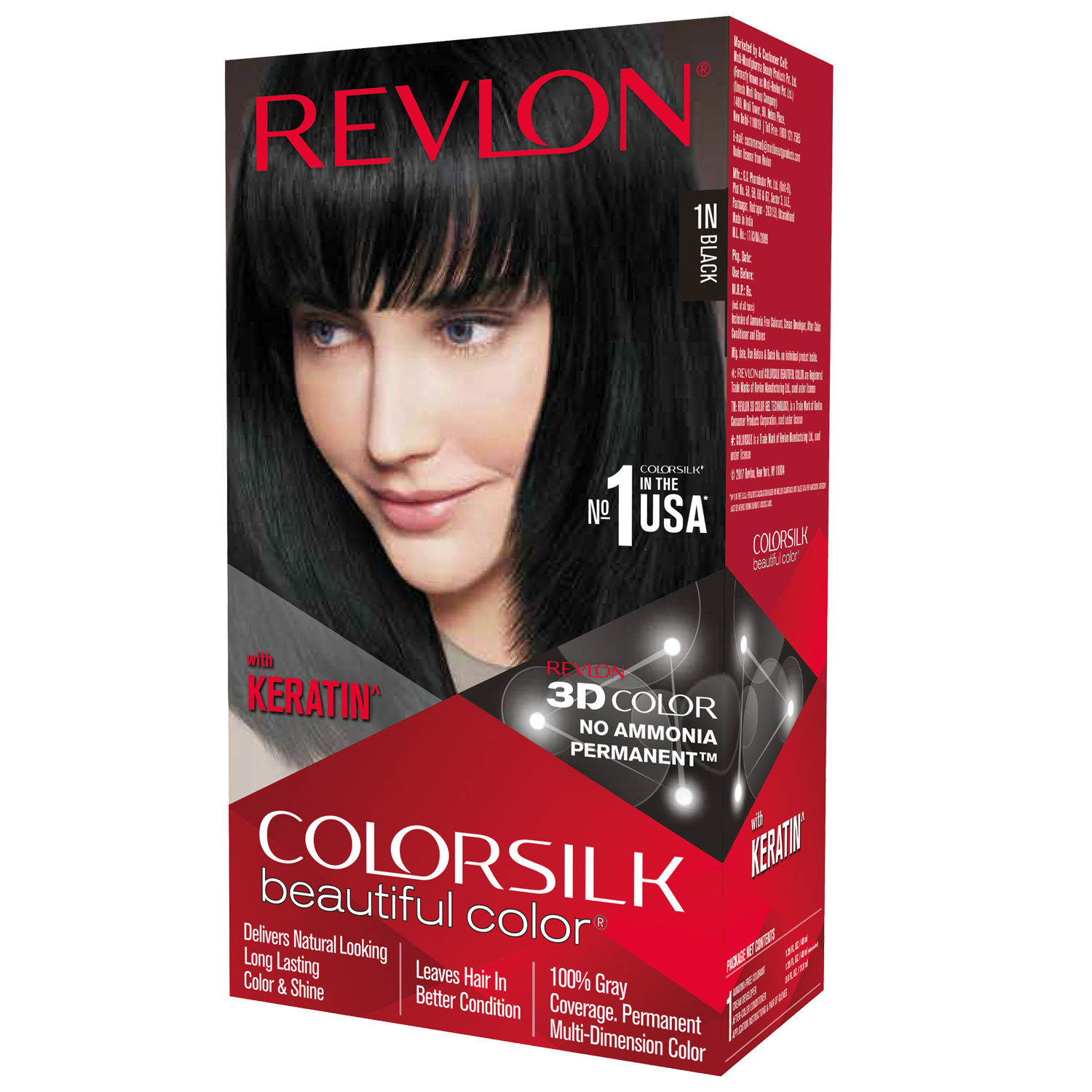 Buy Revlon Colorsilk Hair Color with Keratin - Black 1N - Purplle
