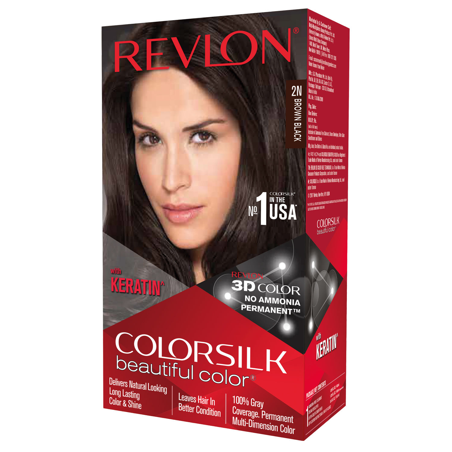 Buy Revlon Colorsilk Hair Color with Keratin - Brown Black 2N - Purplle