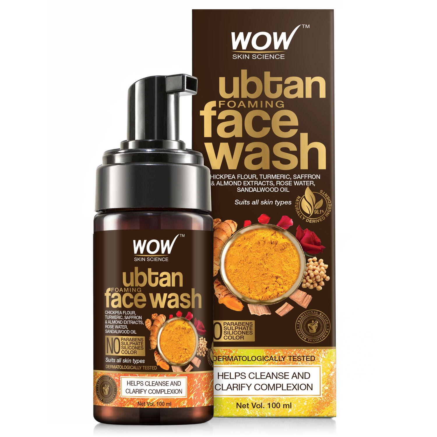 Buy WOW Skin Science Ubtan Foaming Face Wash With Pump (100 ml) - Purplle