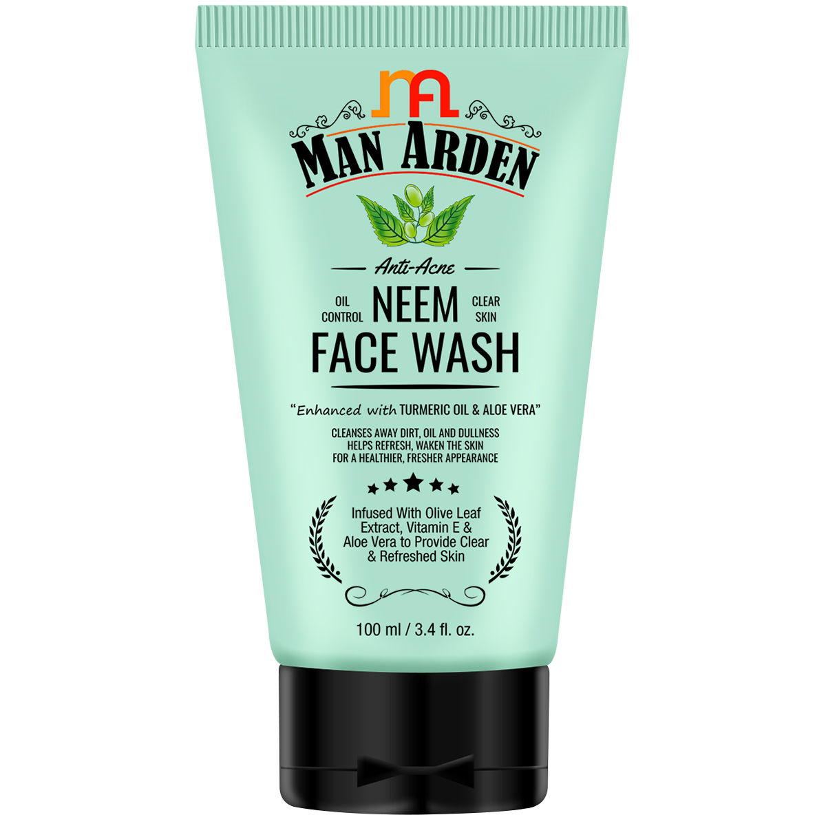 Buy Man Arden Anti-Acne Neem Face Wash - For Oil Control And Clear Skin - Infused With Olive Extract, Vitamin E And Aloe Vera (100 ml) - Purplle