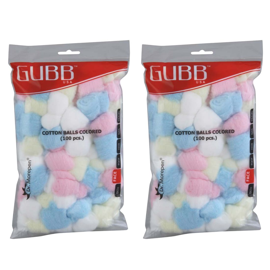 Buy GUBB Coloured Cotton Balls For Makeup Removal (100 Pcs, Pack of 2) - Purplle