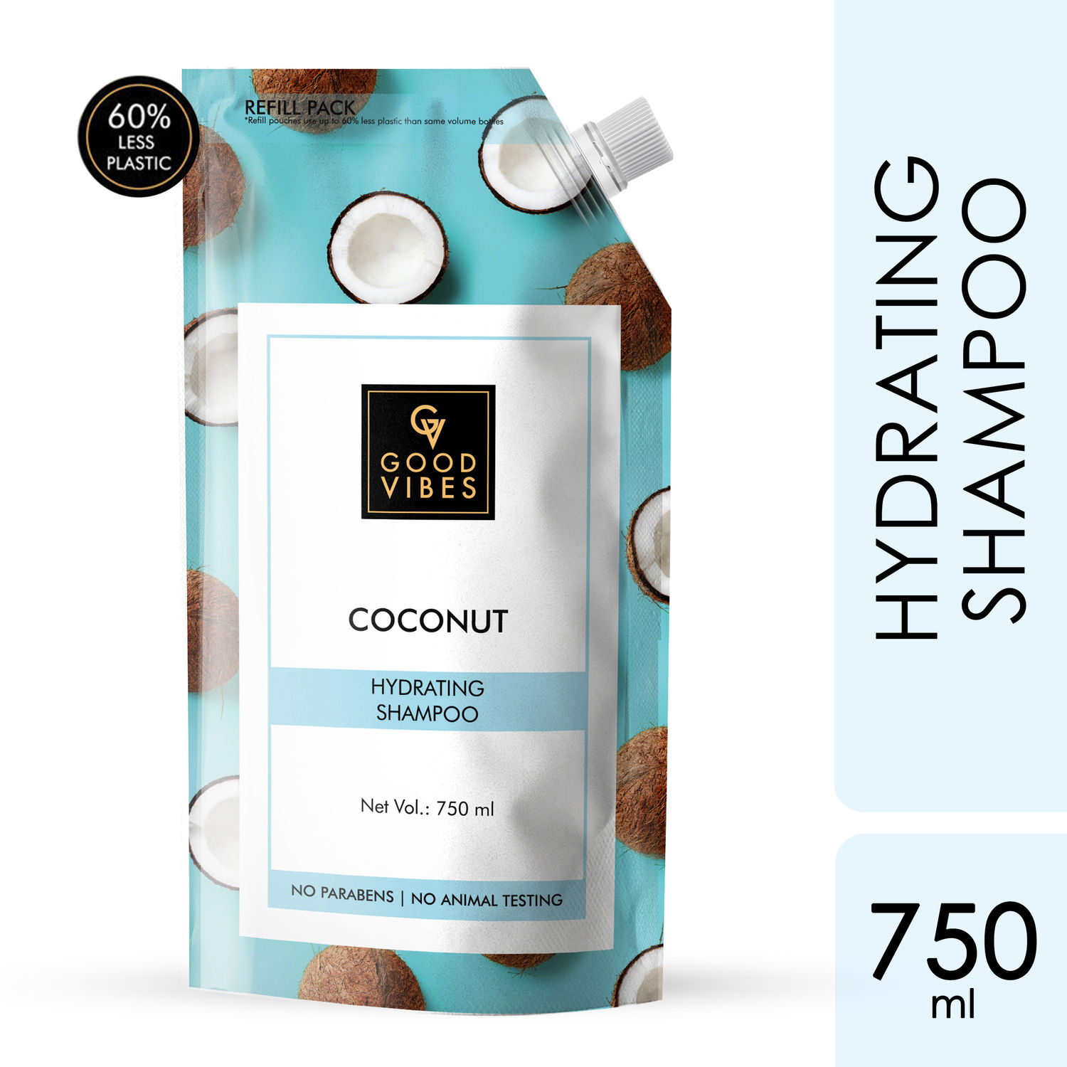 Buy Good Vibes Coconut Hydrating Shampoo Refill Pack (750 ml) - Purplle