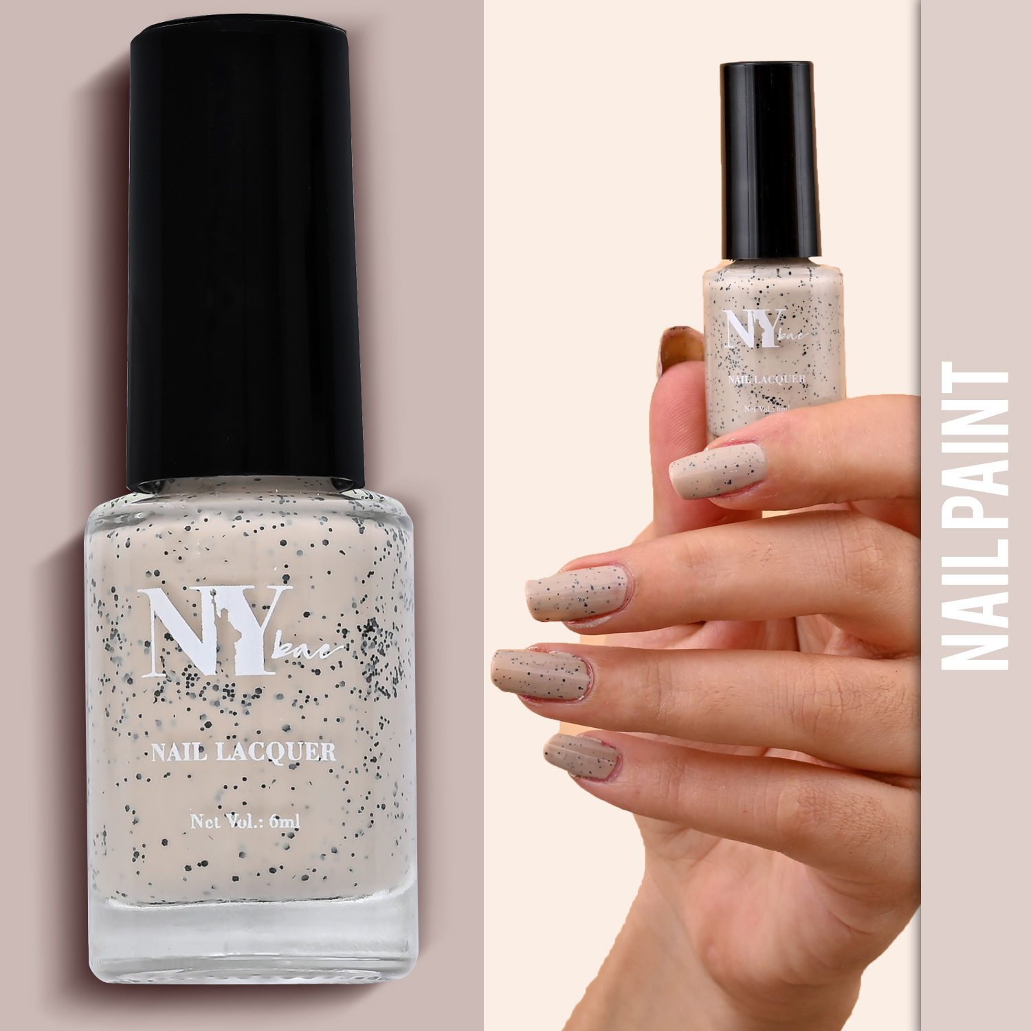 Buy NY Bae Big Apple Cookies Nail Lacquer - Butterscotch 6 (6 ml) | Grey | Sprinkle Effect | Luxe Matte Finish | High Colour Payoff | Chip Resistant | Quick Drying | Cruelty Free - Purplle