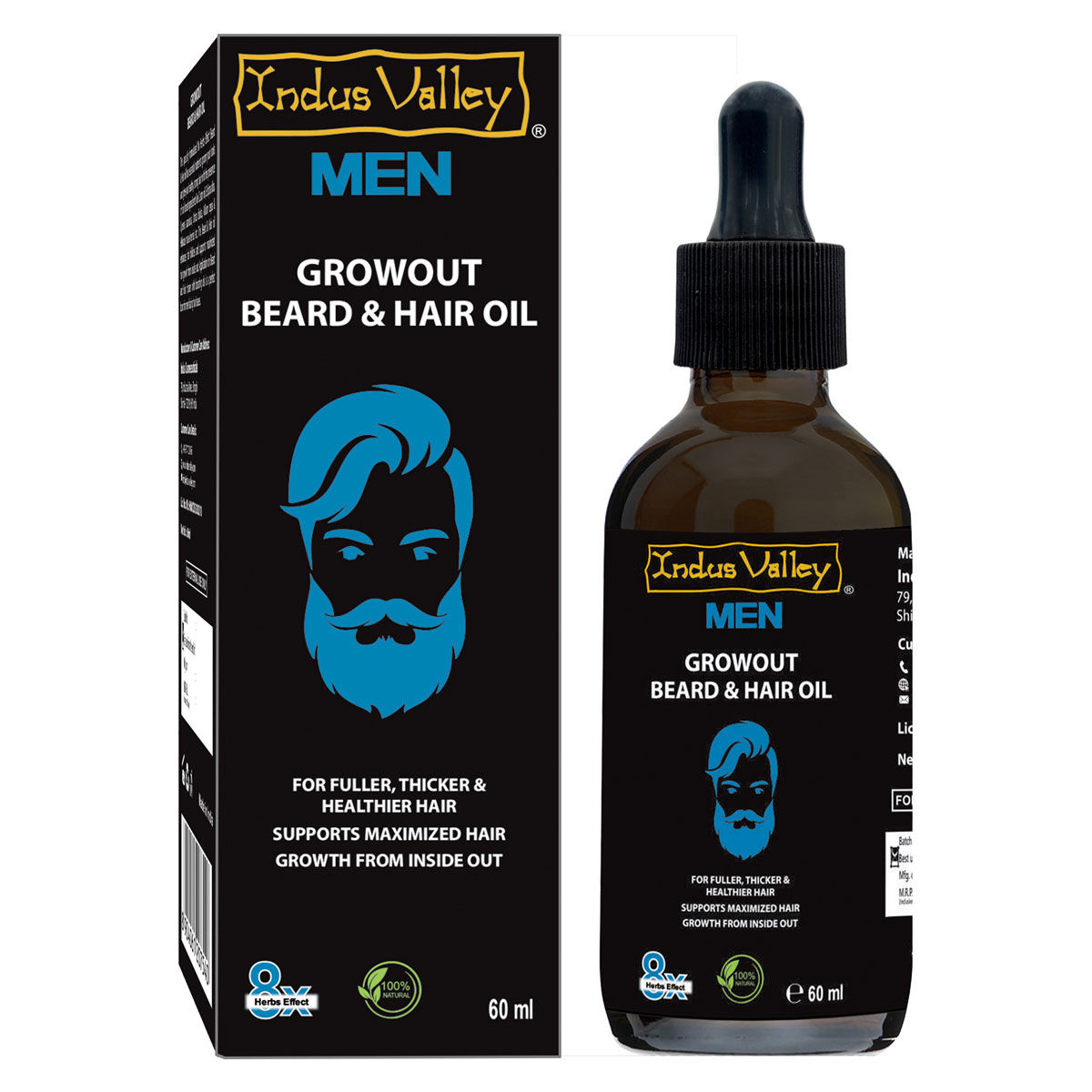 Buy Indus Valley Bio Organic Growout Beard & Hair Oil (60 ml) - Purplle