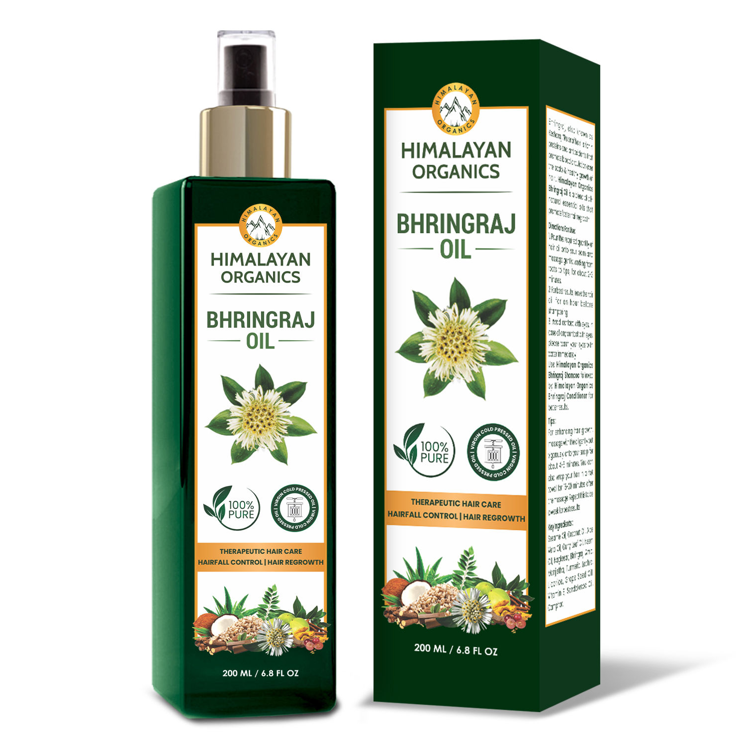 Buy Himalayan Organics Bhringraj Oil for Hair Growth - 200ml | Ayurvedic Formula - Purplle