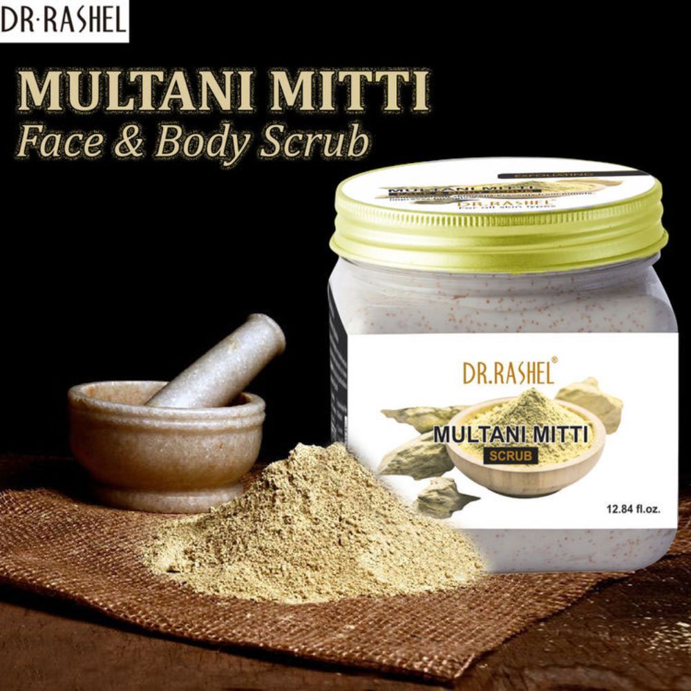 Buy Dr.Rashel Exfoliating Multani Mitti Face and Body Scrub For All Skin Types (380 ml) - Purplle