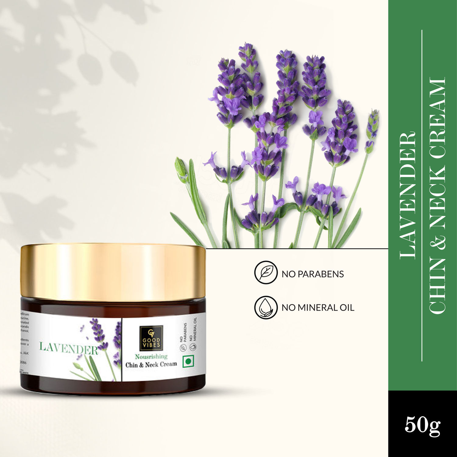 Buy Good Vibes Nourishing Chin and Neck Cream - Lavender (50 g) - Purplle