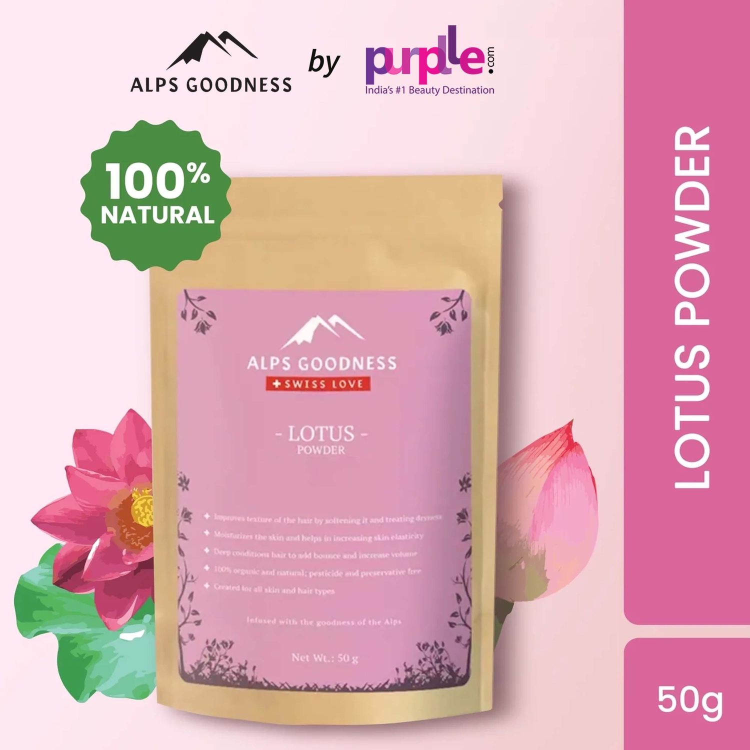 Buy Alps Goodness Powder - Lotus (50 g) - Purplle