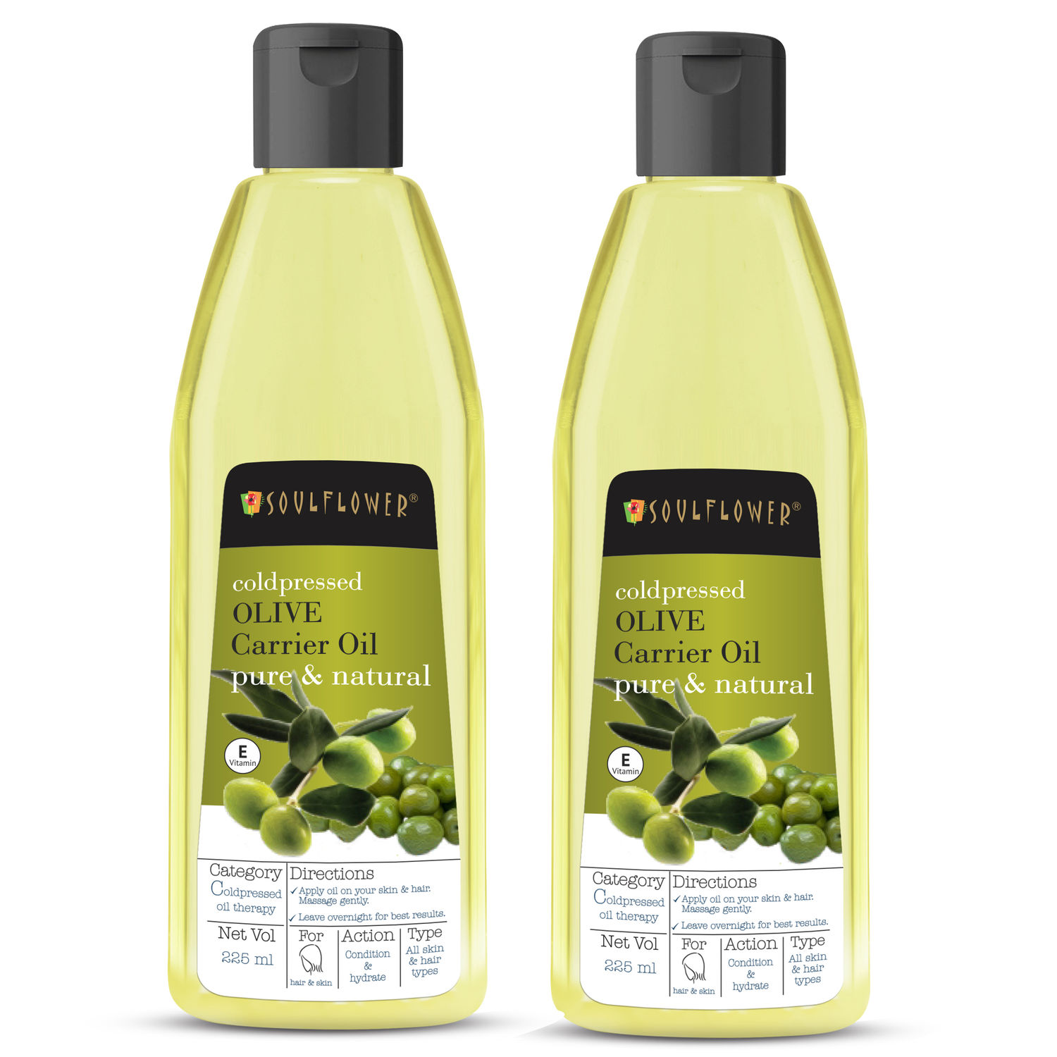 Buy Soulflower Coldpressed Olive Hair Oil (225ml each) Pack of 2 - Purplle