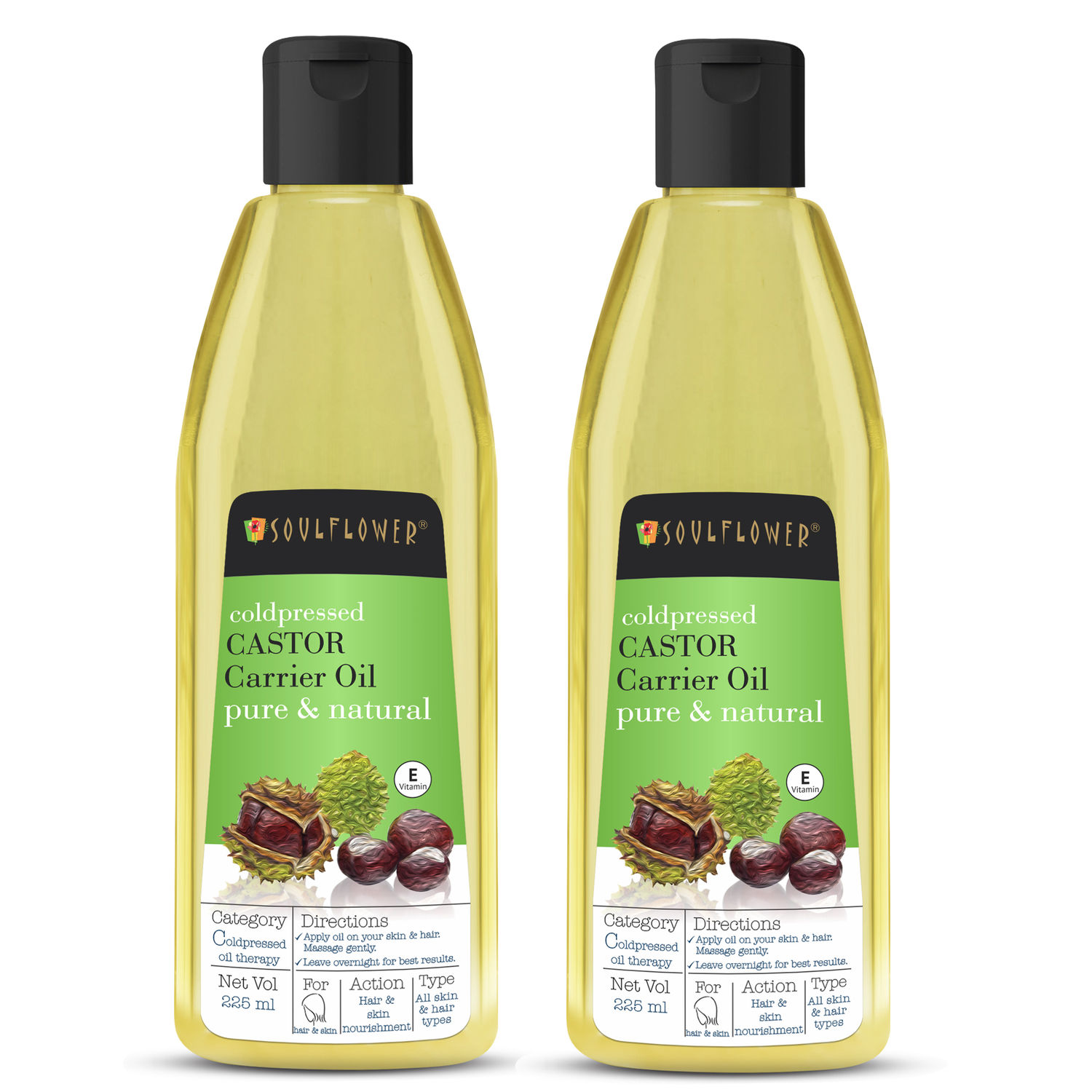 Buy Soulflower Coldpressed Castor Hair Oil (225ml each) Pack of 2 - Purplle