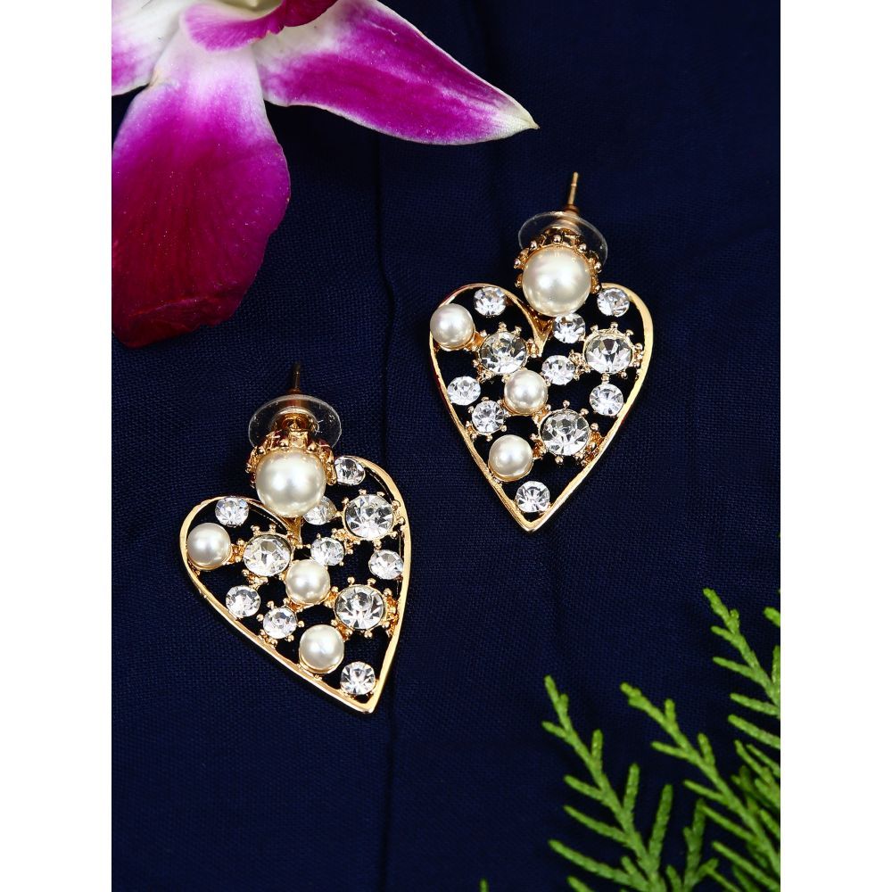 Platinum Plated Crystal Elements Heart Shaped Earrings – beadsnfashion