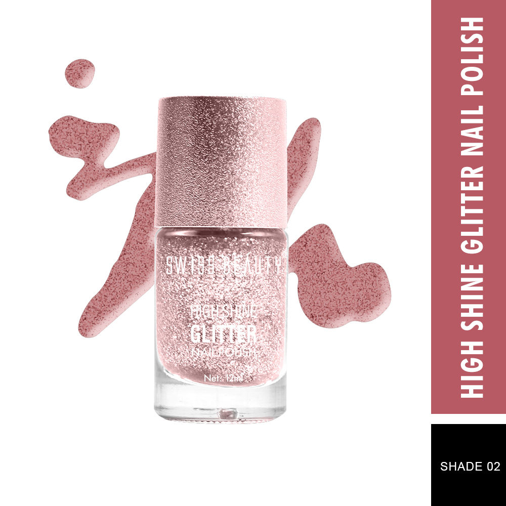 Buy Swiss Beauty High Shine Glitter Nail Polish 2 (12 ml) - Purplle