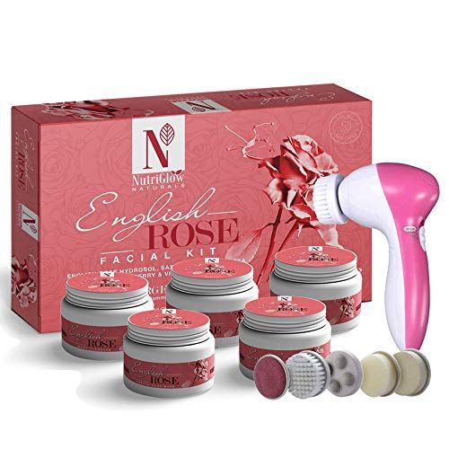 Buy NutriGlow NATURAL'S English Rose Facial Kit (260gm) With 5-in-1 Face Massager For Repair Skin Cells - Purplle